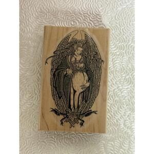 Vintage Angel Wood Mounted Rubber Stamp